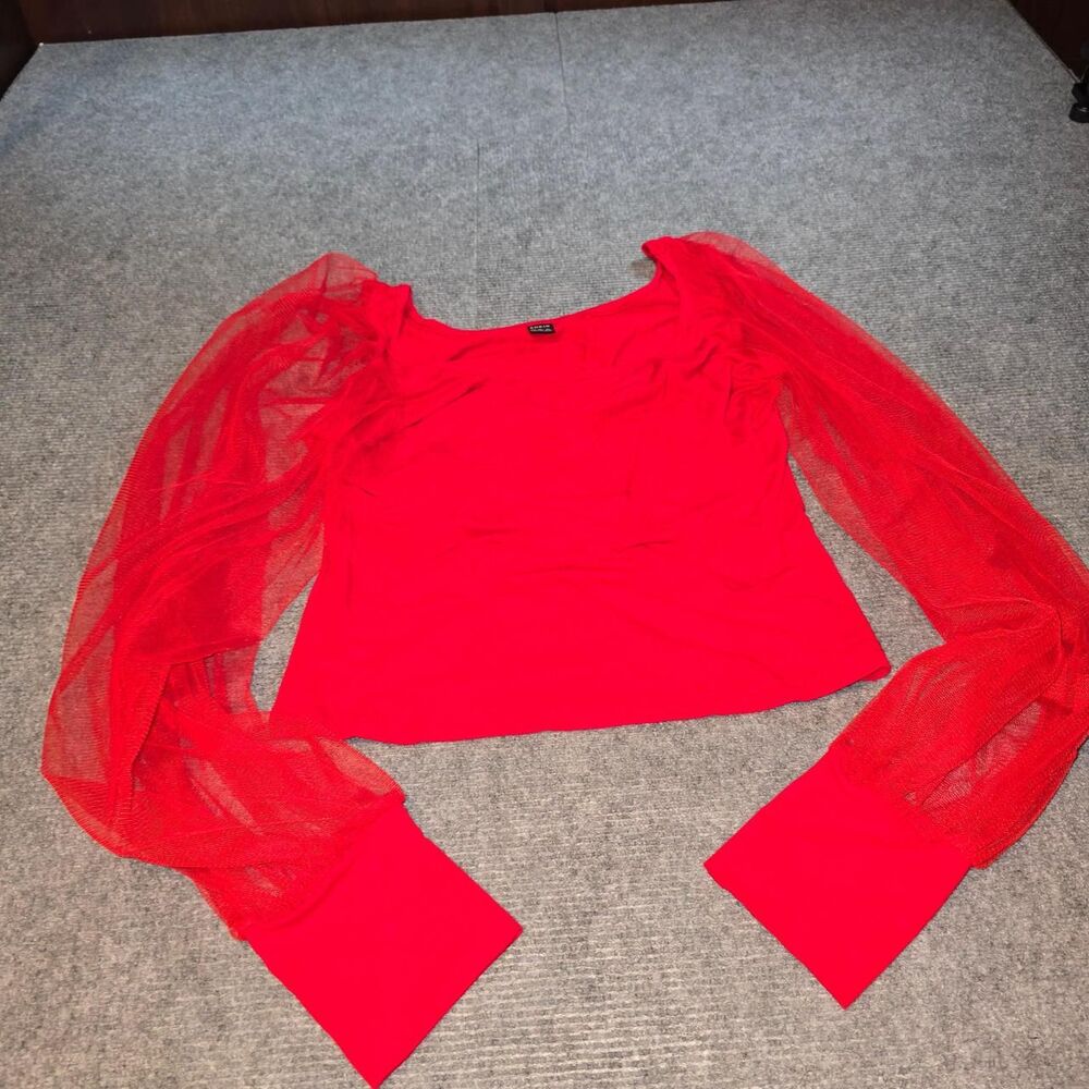 Shein Women's Red Crop-top
